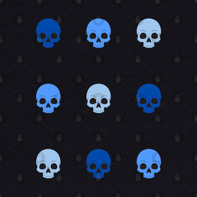 50 shades of blue skulls by Kahytal